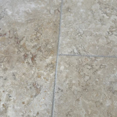 Stone floor tiles after repair